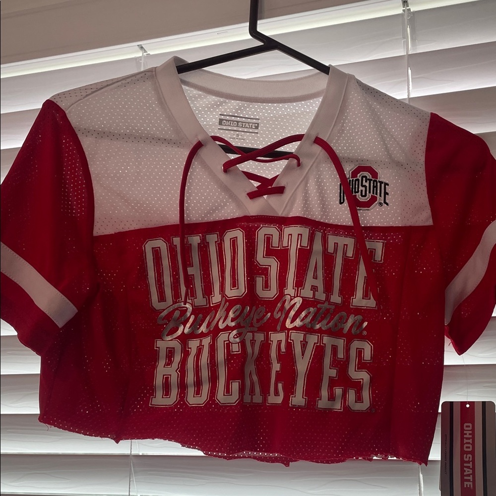 Ohio State Buckeyes Red and White Crop Top